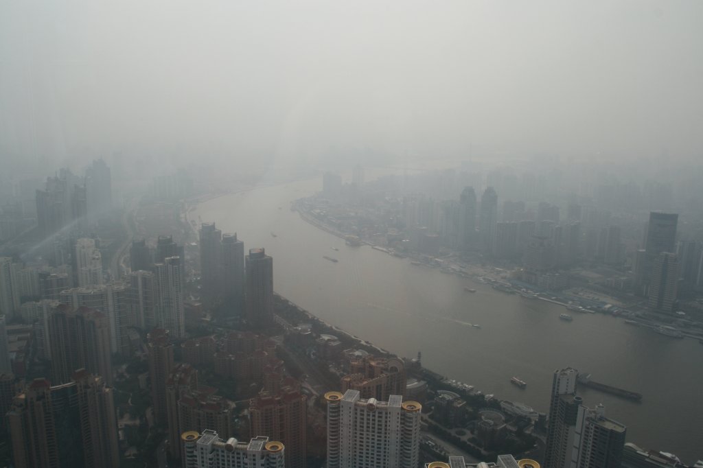 Shanghais Stadtkern von oben 18.10.2010